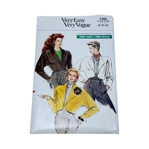 Vogue 7365 Sewing Pattern Misses Jacket Size 8-10-12 Vintage New Uncut